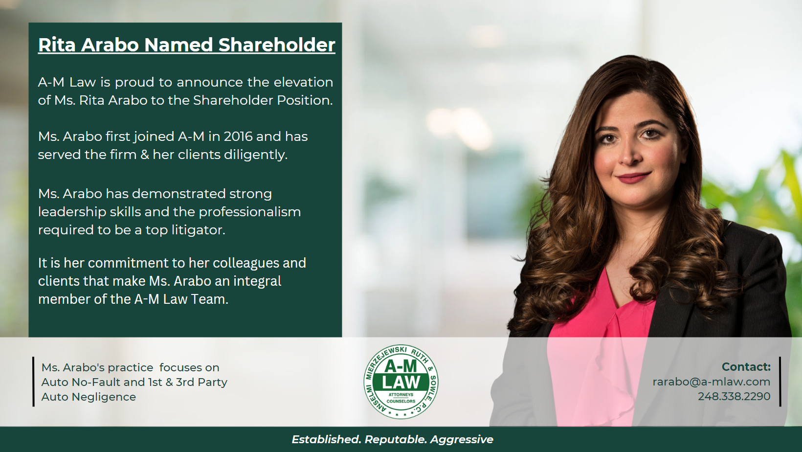 Rita Arabo Named Shareholder